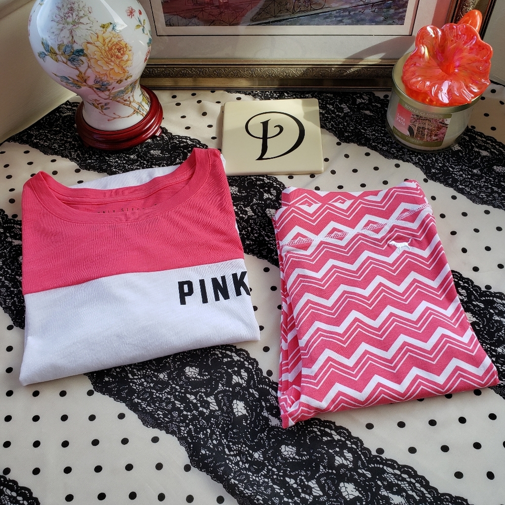 PINK by Victoria's SECRET Short Sleeve Shirt & Leggings Size:4-6 Bundle  NWT